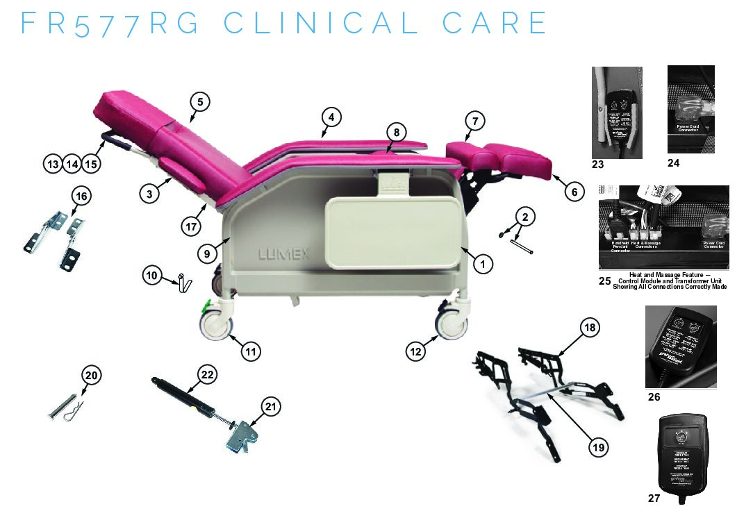 577 Clinical Recliner Parts