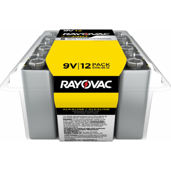 9-Volt Alkaline Batteries, 12 Pack