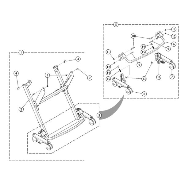 CS Leg & Link Assembly With Floor Brake