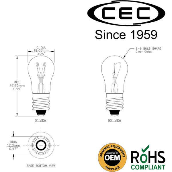 6S6/120v Incandescent Bulb - Image 3