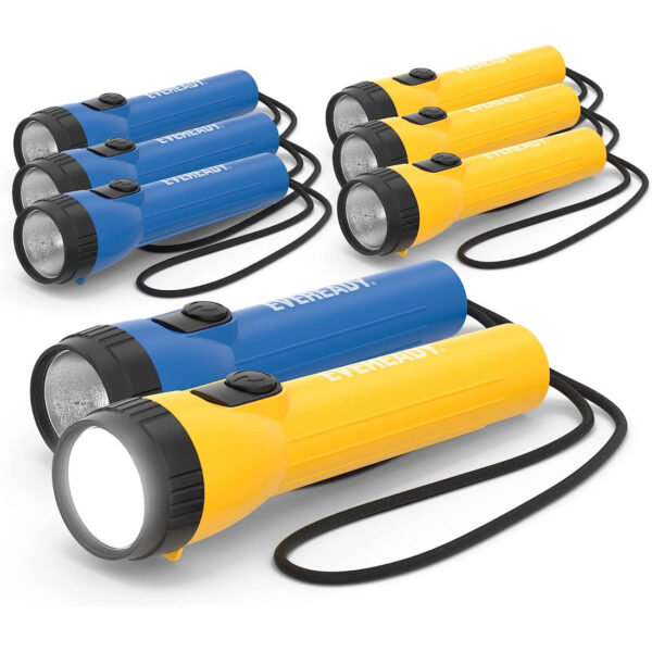 LED Flashlights With Batteries, 8/Pack