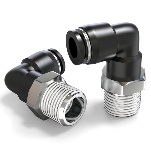 Male Elbow 1/2 Inch Tube OD x 1/4 Inch NPT, 2/Pk