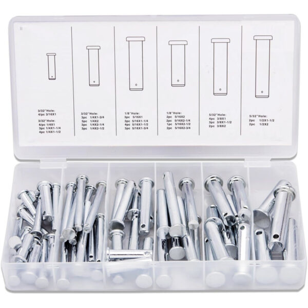 Clevis Pin Kit, 60 Pcs. Assorted