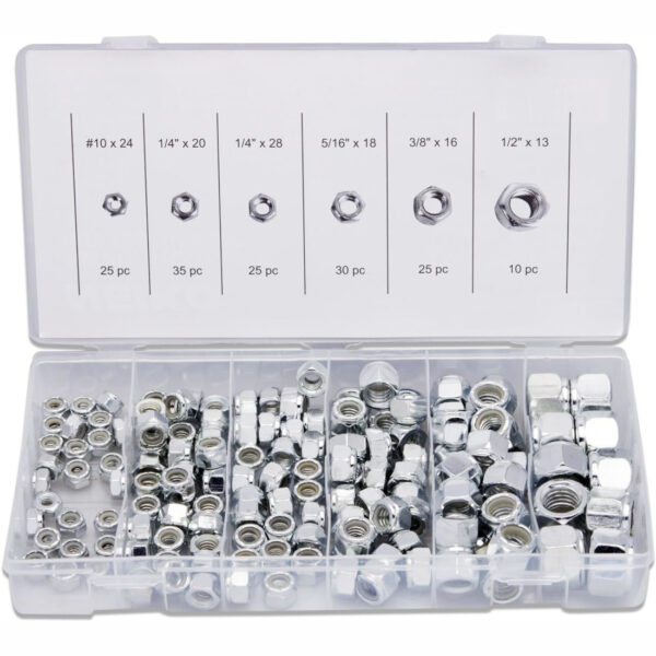 Nylon Lock Nut Kit, 150 Pcs.