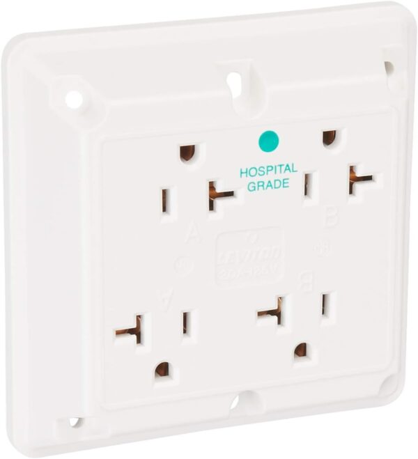 Hospital Grade, 4-In-1 Receptacle, 20A, White - Image 2