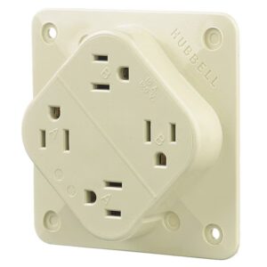 Hubbell 4-Plex Receptacle, Ivory