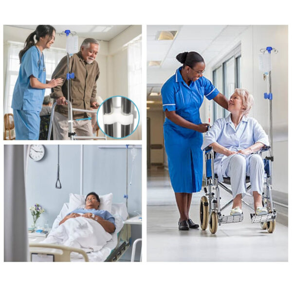 Universal Wheelchair IV Pole, 4-Hook - Image 2