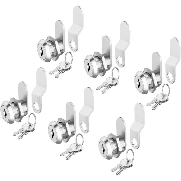 6 Pack Cabinet Locks with Keys, 5/8"