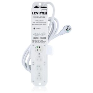 Hospital Grade Power Strip, 4-Outlet, 7' Cord
